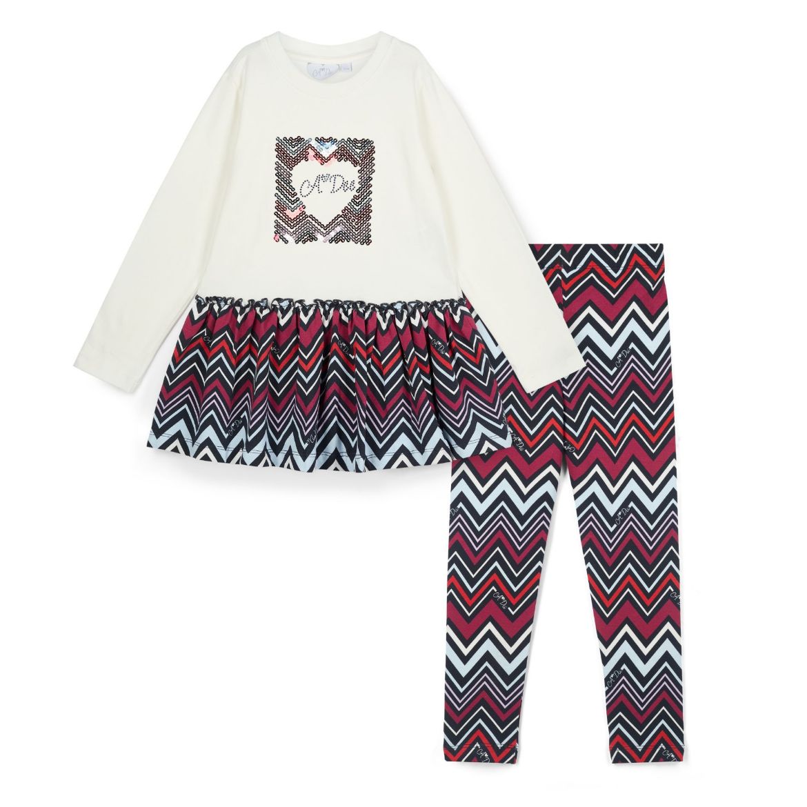 Picture of A Dee Crissy Chevron Print Peplum Legging Set