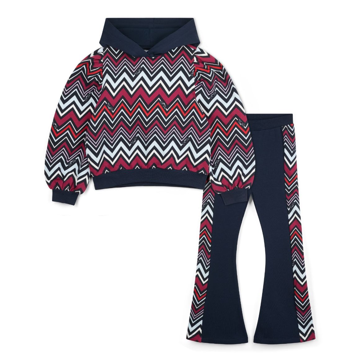 Picture of A Dee Coco Navy Chevron Print Flare Tracksuit
