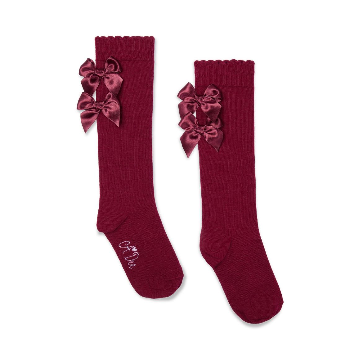 Picture of A Dee Ariel Deep Cherry Bow Knee High Sock