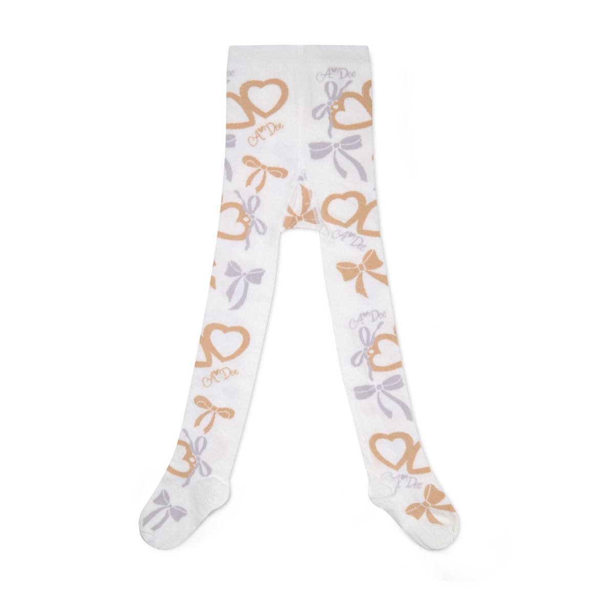 Picture of A Dee Britney White Bow Print Tights