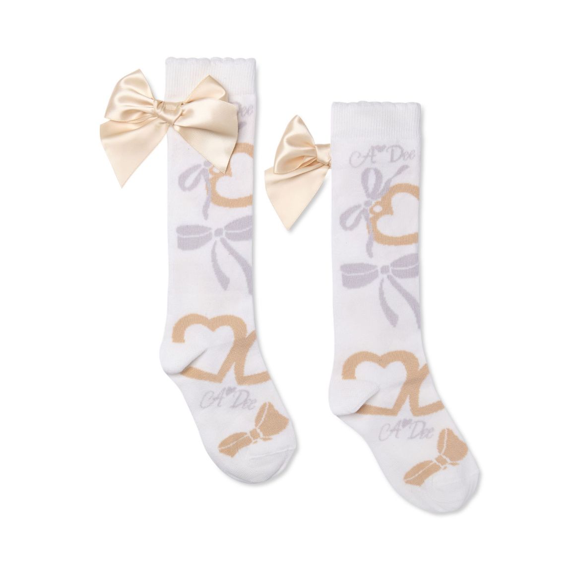Picture of A Dee Alessandra White Bow Print Knee Sock