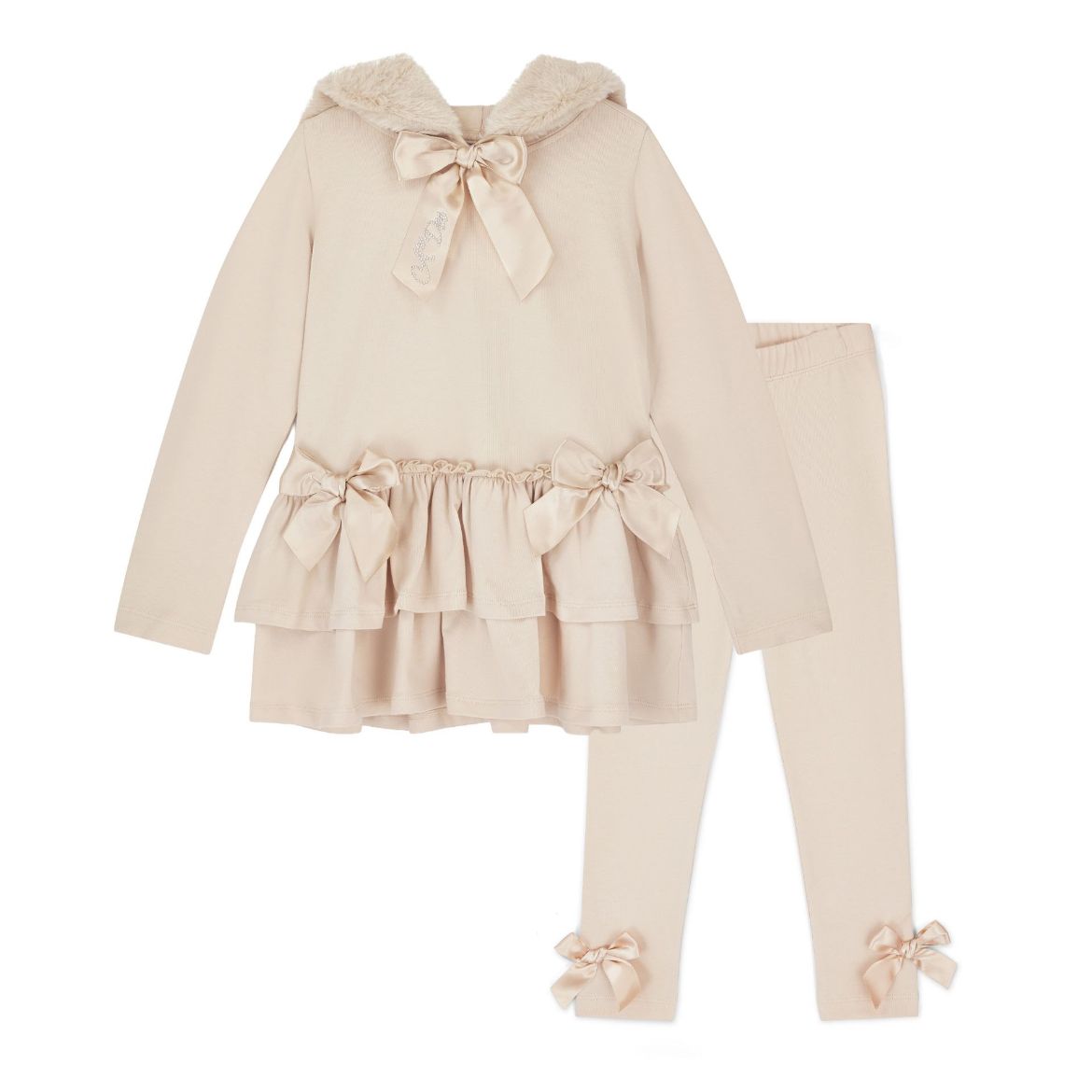 Picture of A Dee Alina Beige Fur Hood Legging Set