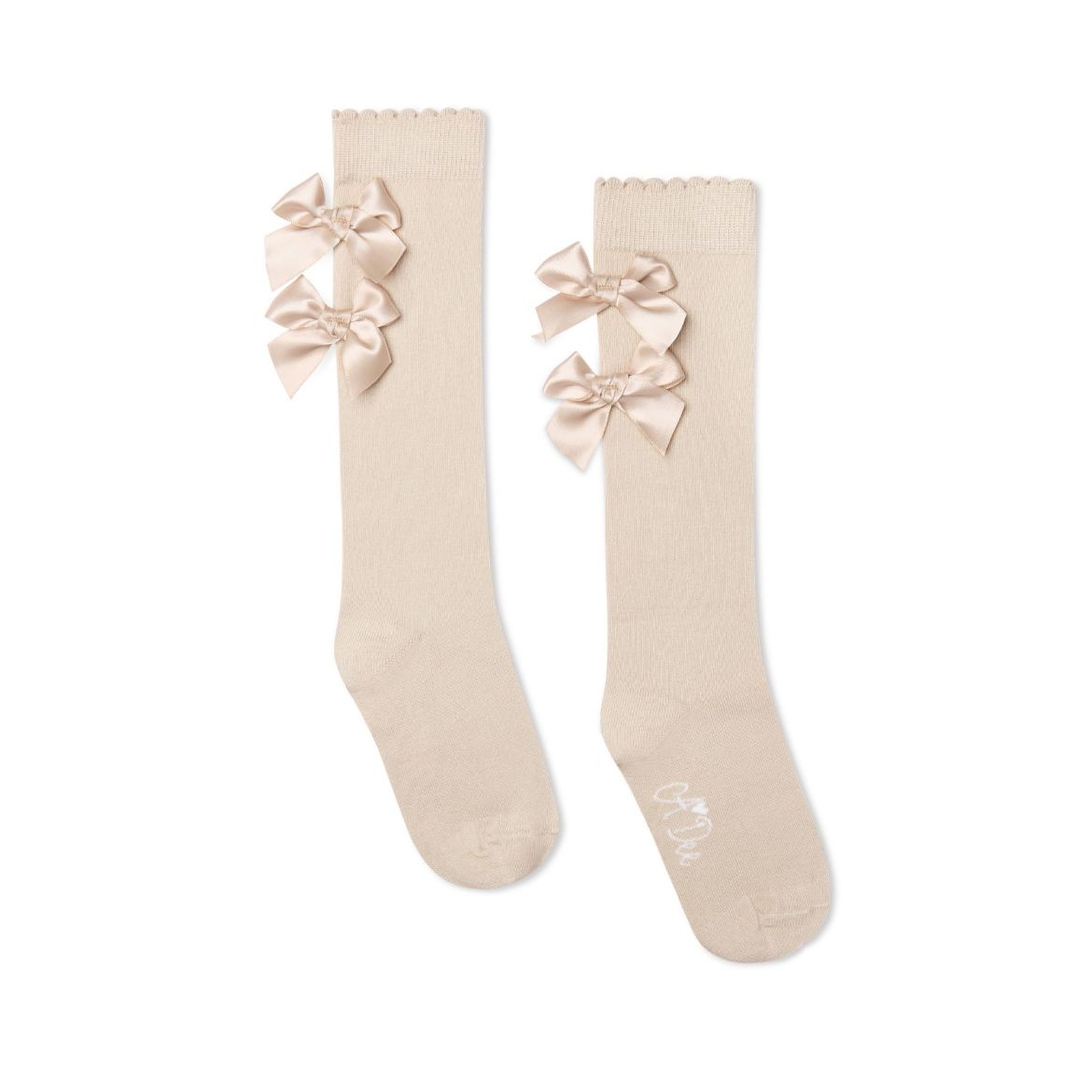 Picture of A Dee Ariel Beige Bow Knee High Sock