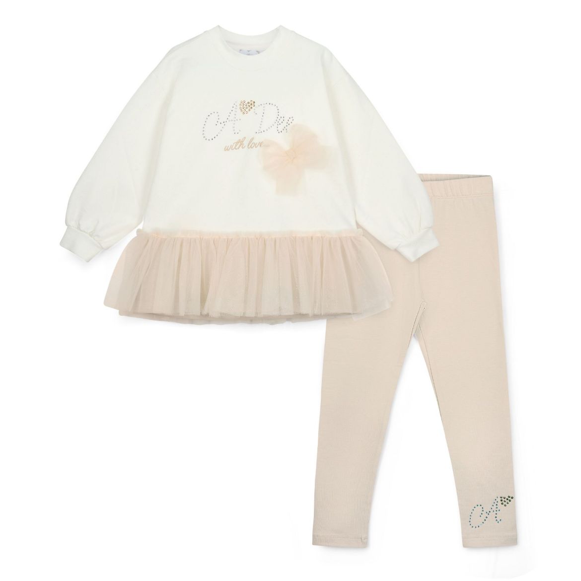 Picture of A Dee Bonnie White/Beige Tulle Legging set