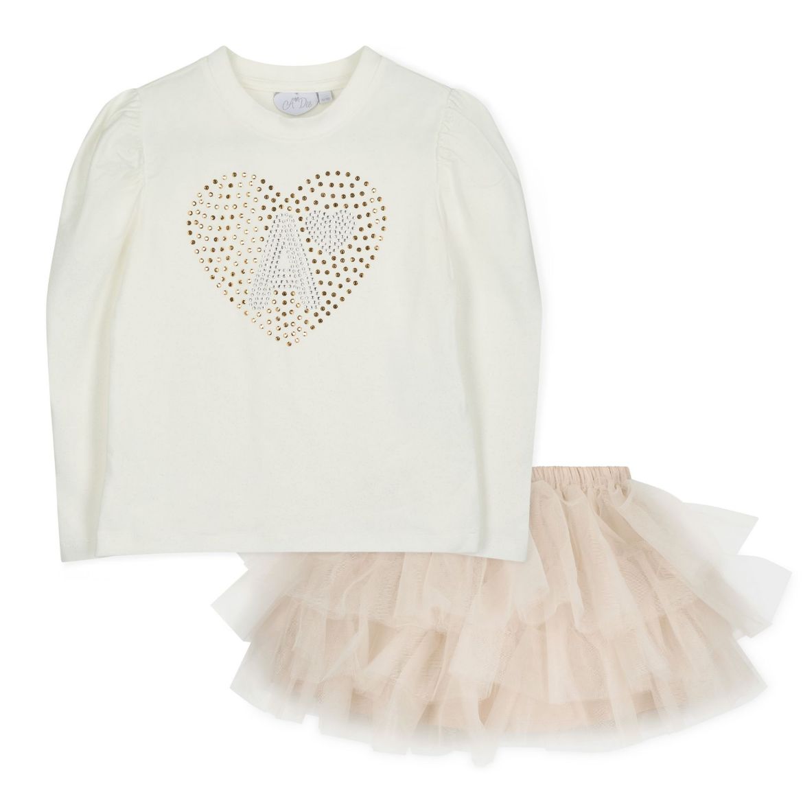 Picture of A Dee Blair White/Beige Tulle Skirt Set