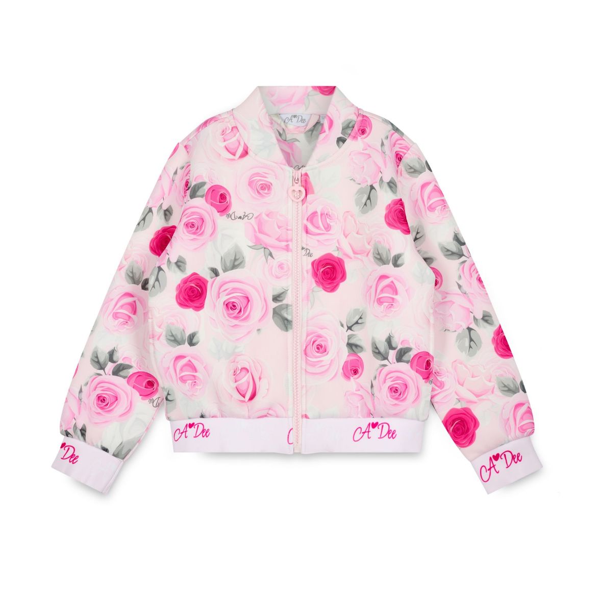Picture of A Dee Alice Pale Pink Rose Print Bomber Jacket