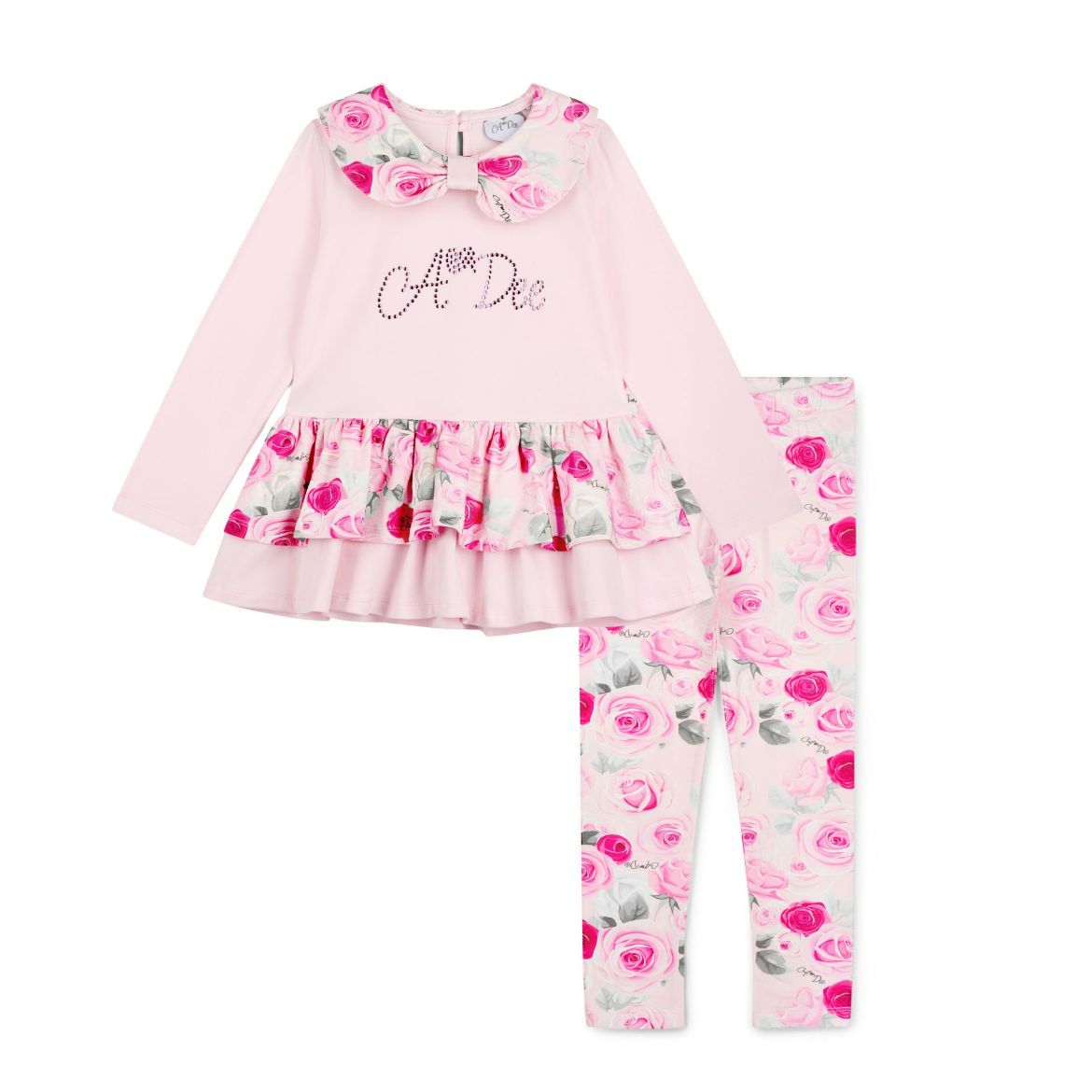 Picture of A Dee Adeline Pale Pink Rose Print Legging Set