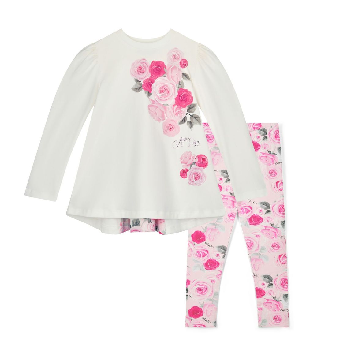 Picture of A Dee Ayla White Rose Print Legging Set