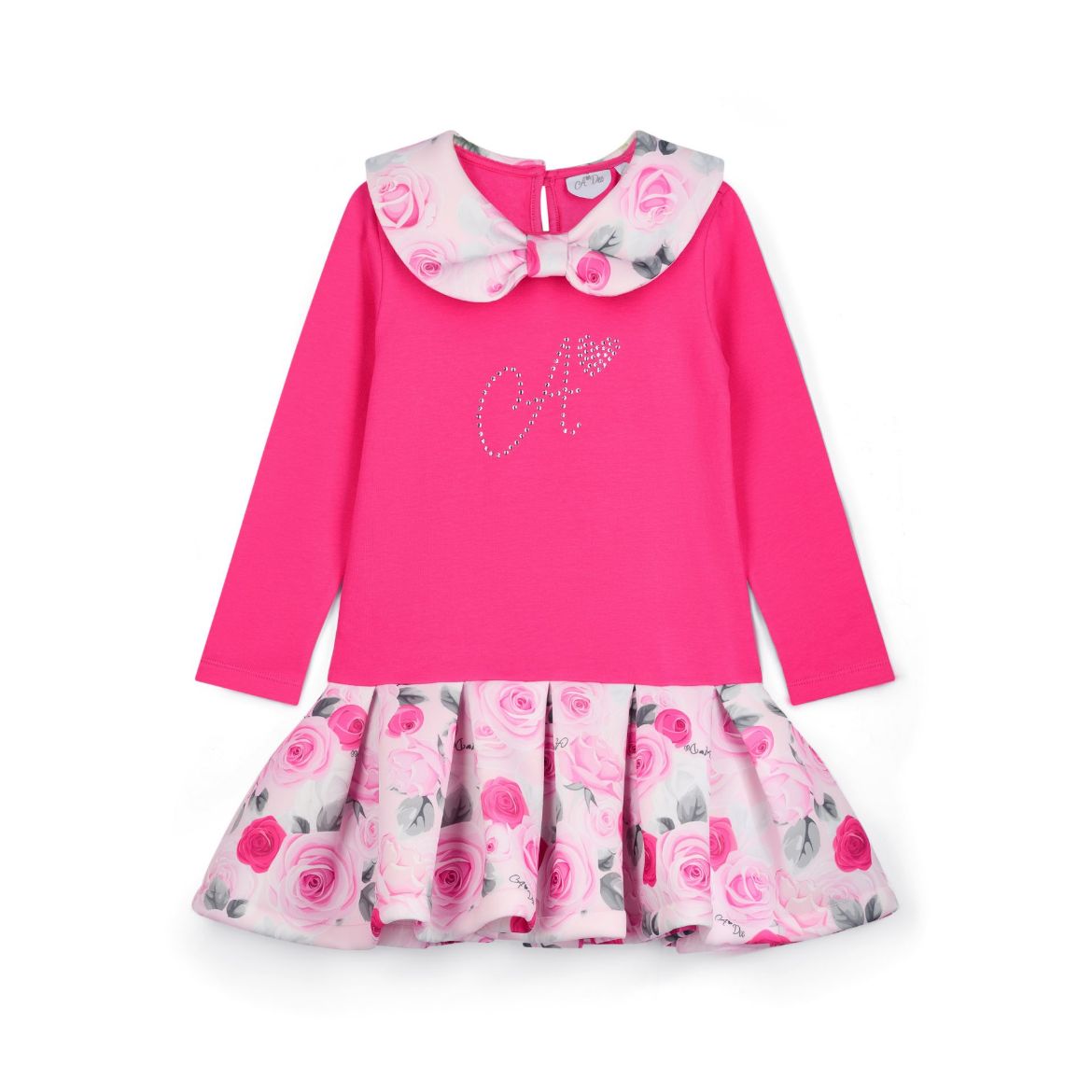 Picture of A Dee Aspen Fuchsia Rose Print Drop Waist Dress