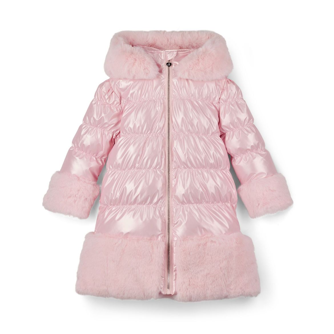 Picture of A Dee Aurora Pale Pink Long Fur Trim Jacket