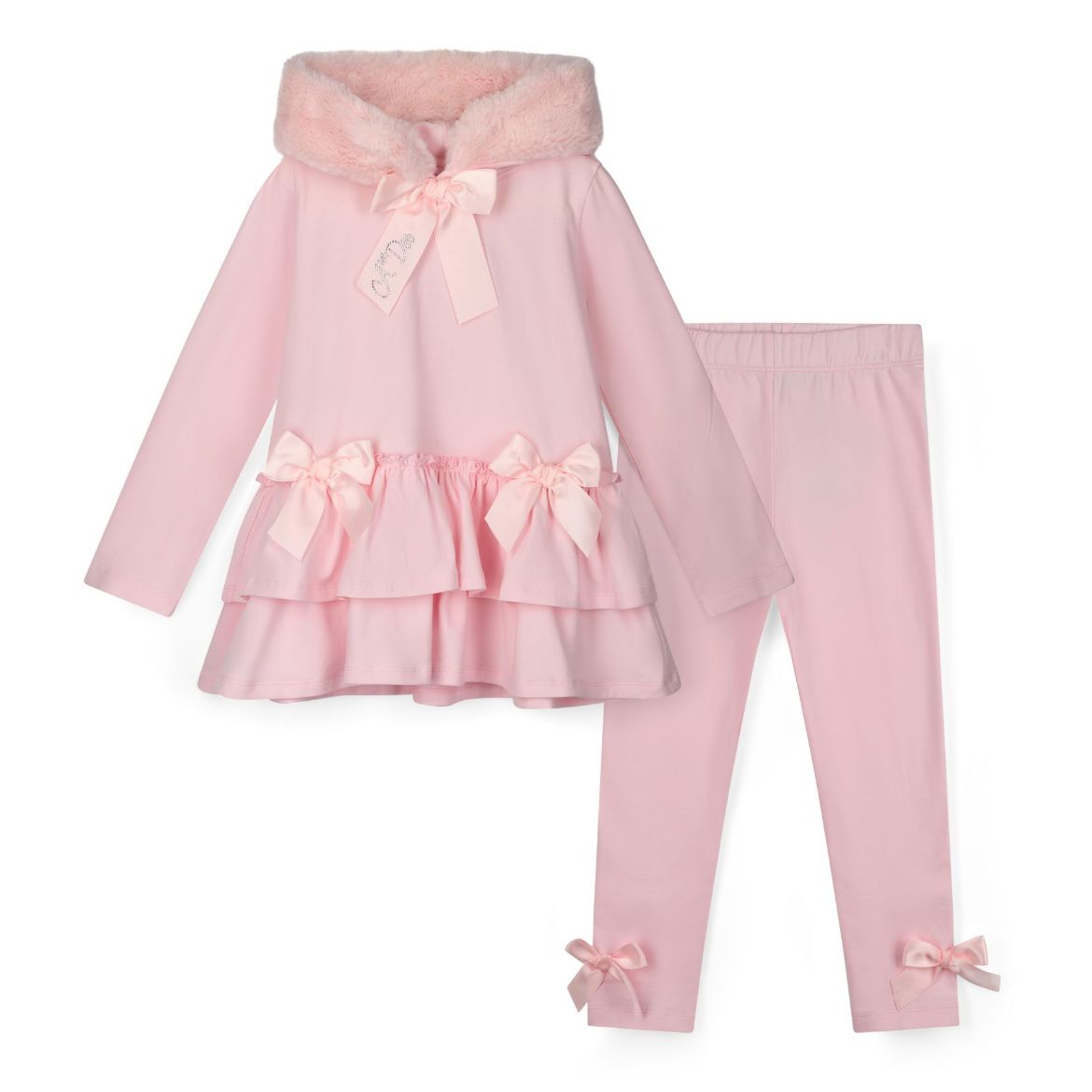 Picture of A Dee Alina Pale Pink Fur Hood Legging Set