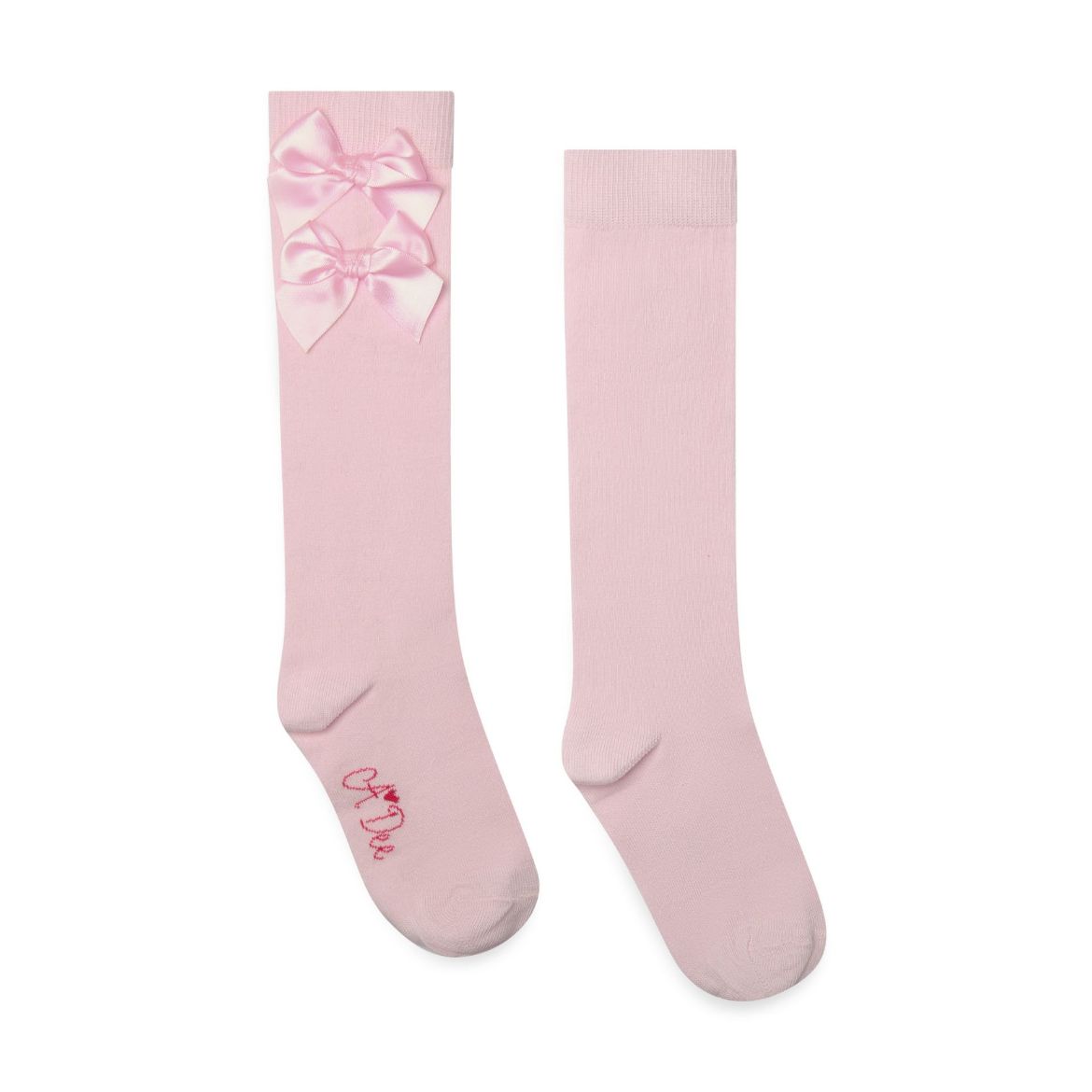 Picture of A Dee Ariel Pale Pink Bow Knee Sock