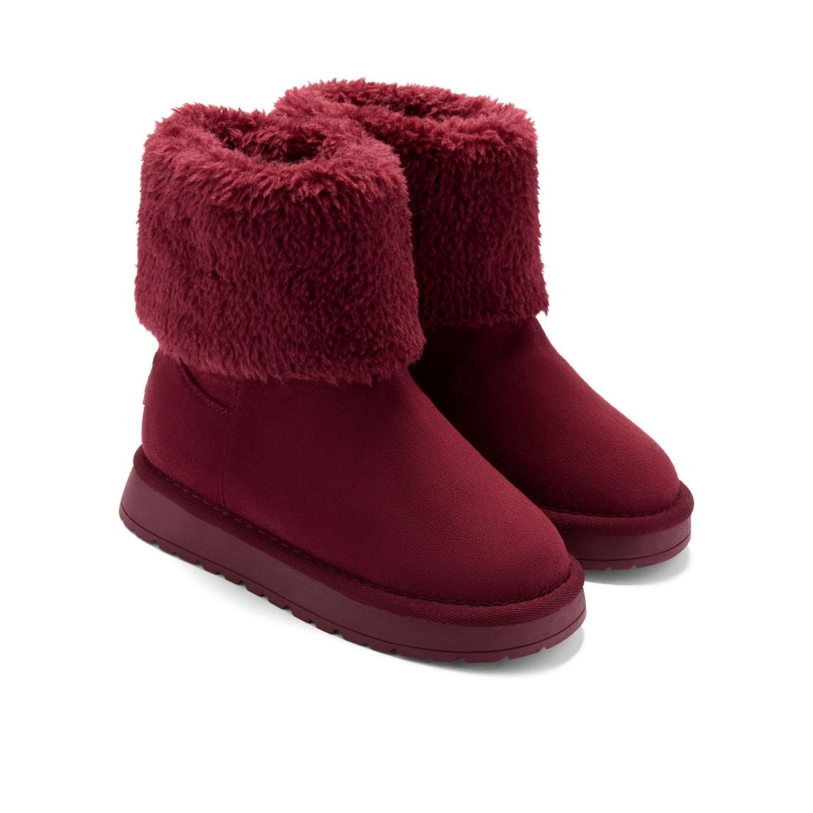 Picture of A Dee  Fluffie Deep Cherry Fur Trimmed Boot