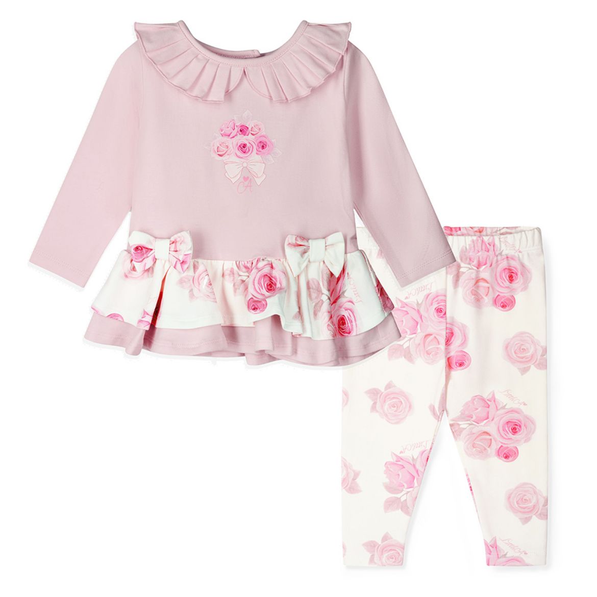 Picture of Littla A Daisy Pale Pink Rose Print Legging Set