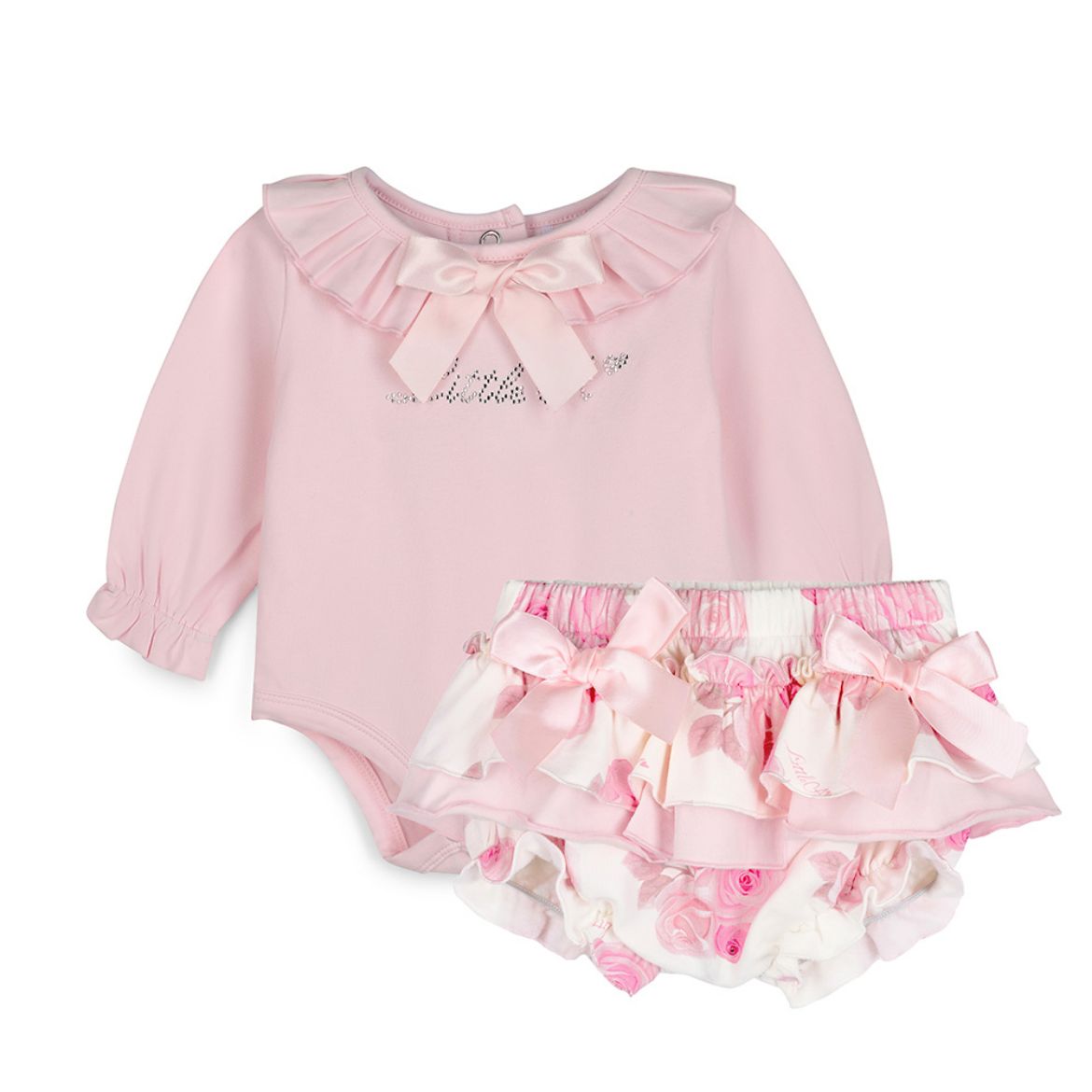 Picture of Little A Deena Pale Pink Rose Print Jam Pants Set