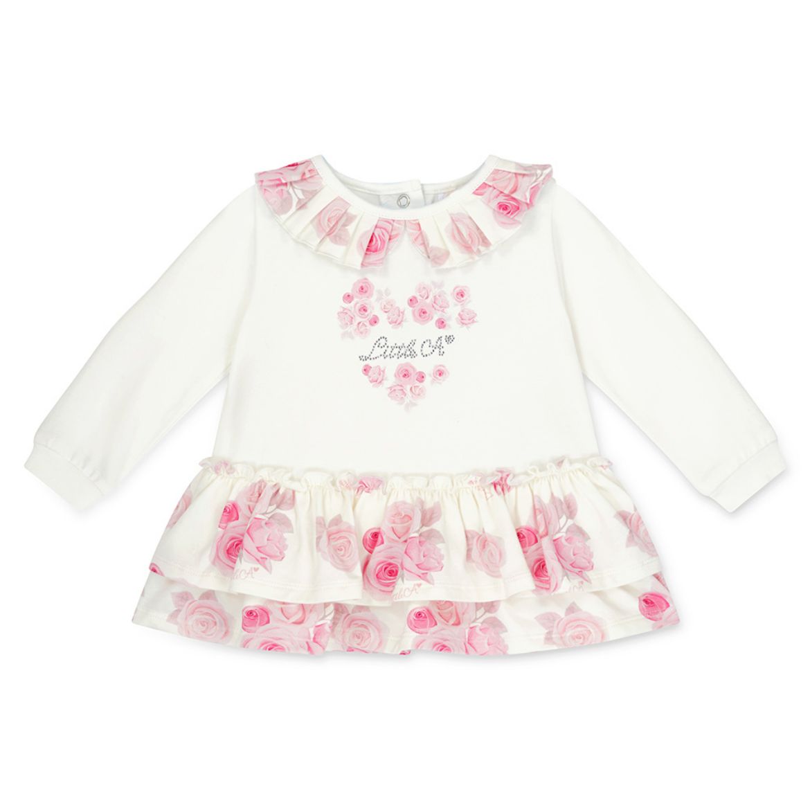 Picture of Little A Darla White Rose Print Dress