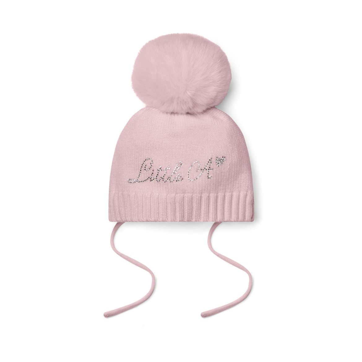 Picture of Little A Diamond Pale Pink Knitted Pom Pom Hat