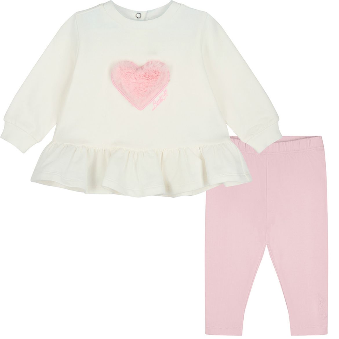 Picture of Little A Demi Pink Fur Heart Legging Set