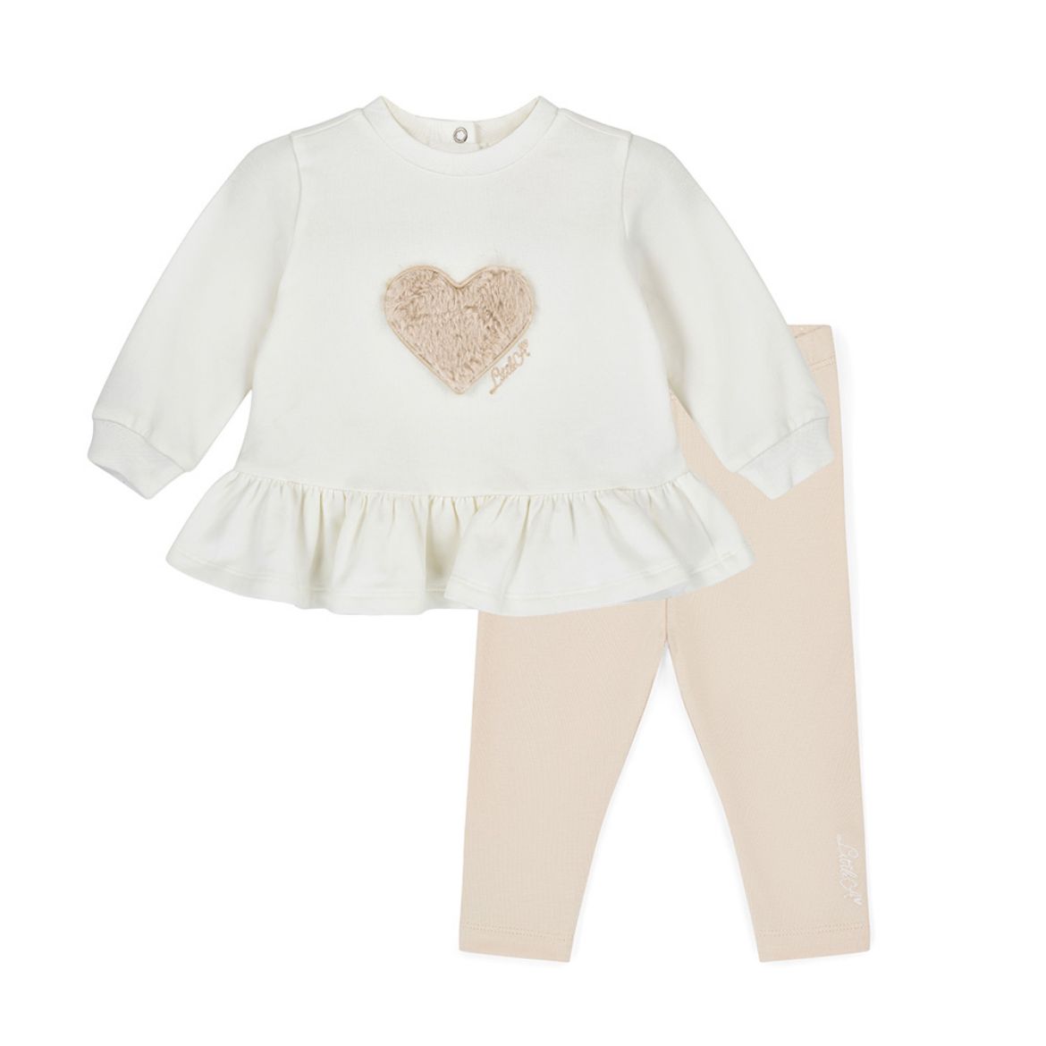 Picture of Little A Demi Beige Fur Heart Legging Set