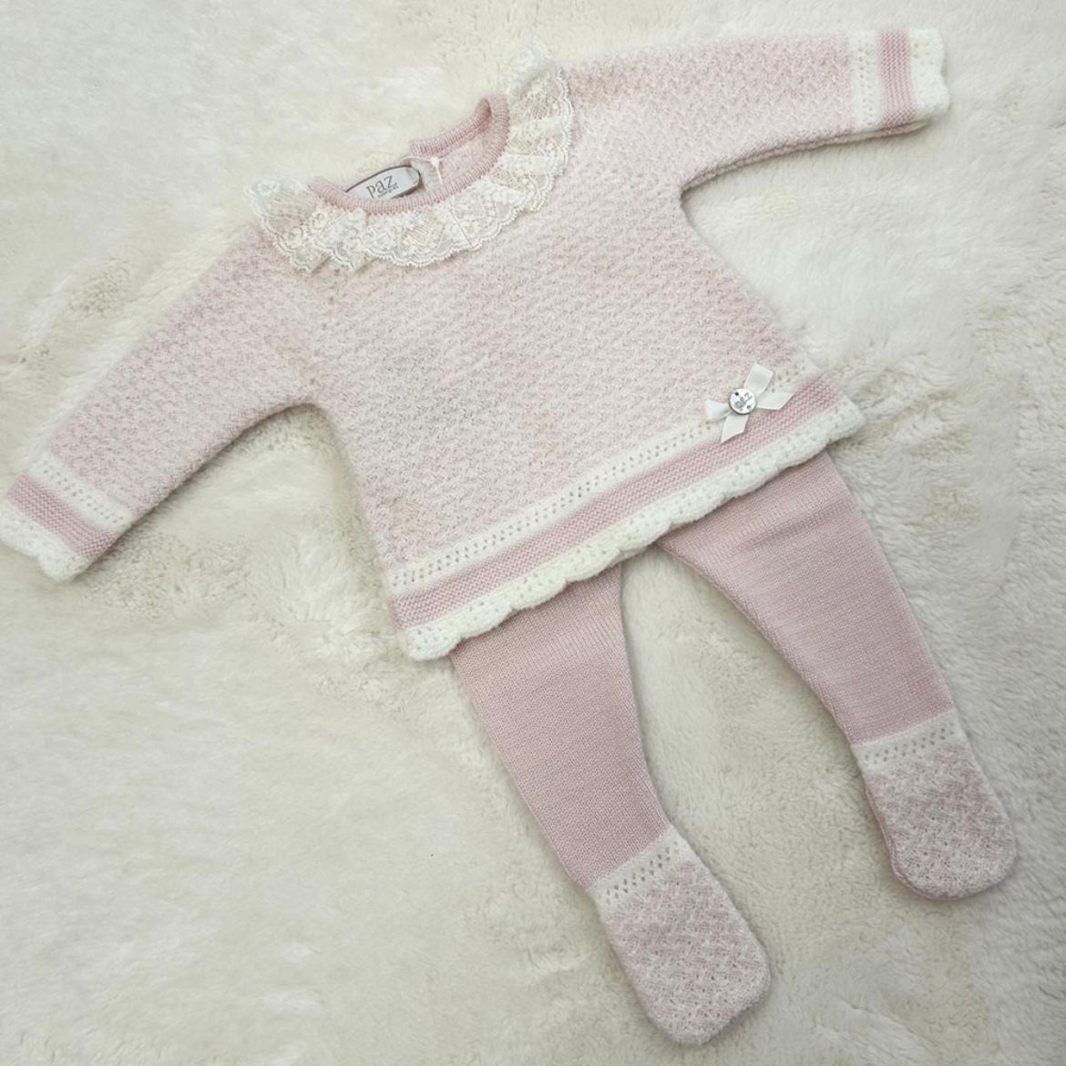 Picture of Paz Rodriguez Girls Pink Knitted 2 Piece Set