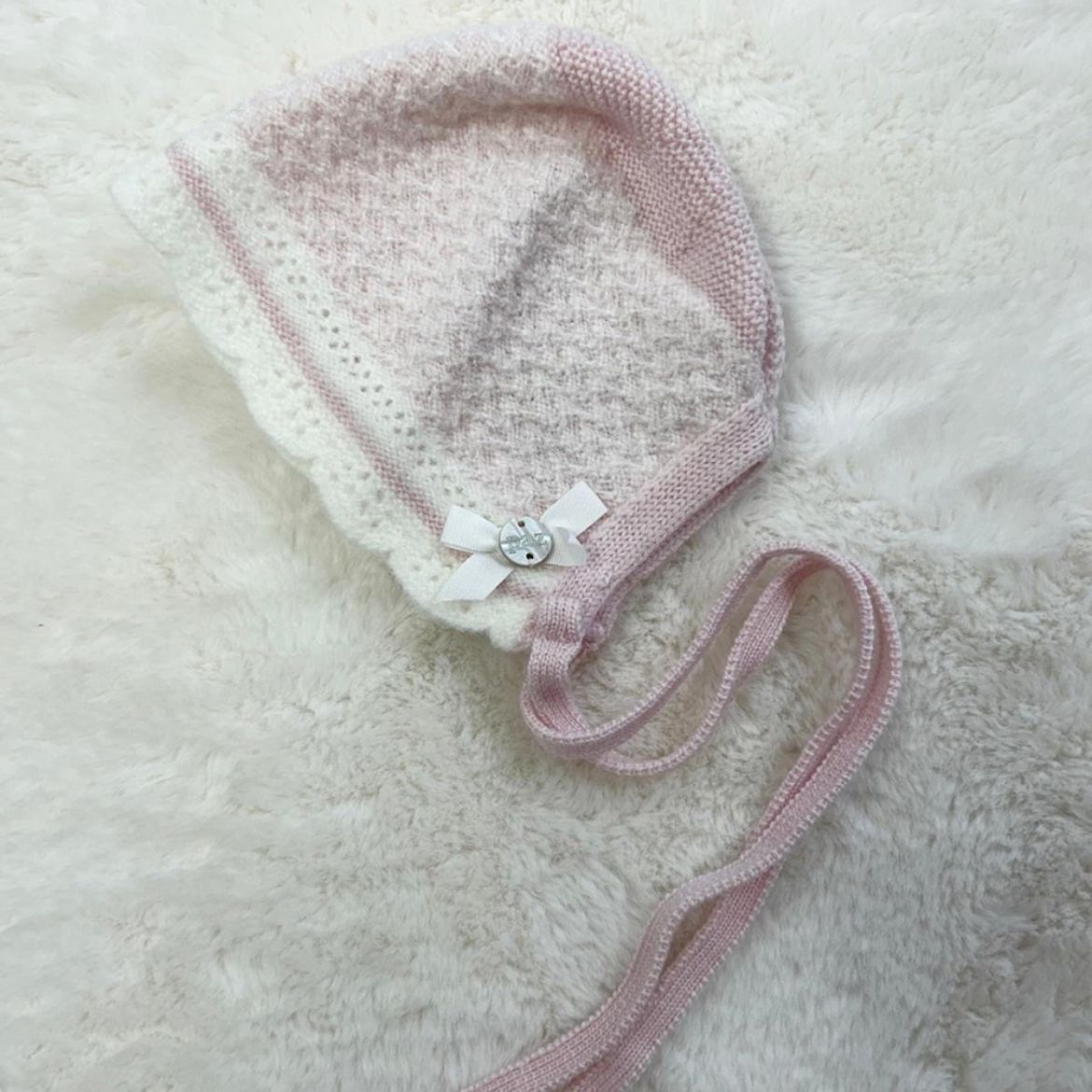 Picture of Paz Rodriguez Girls Pink Knitted Bonnet
