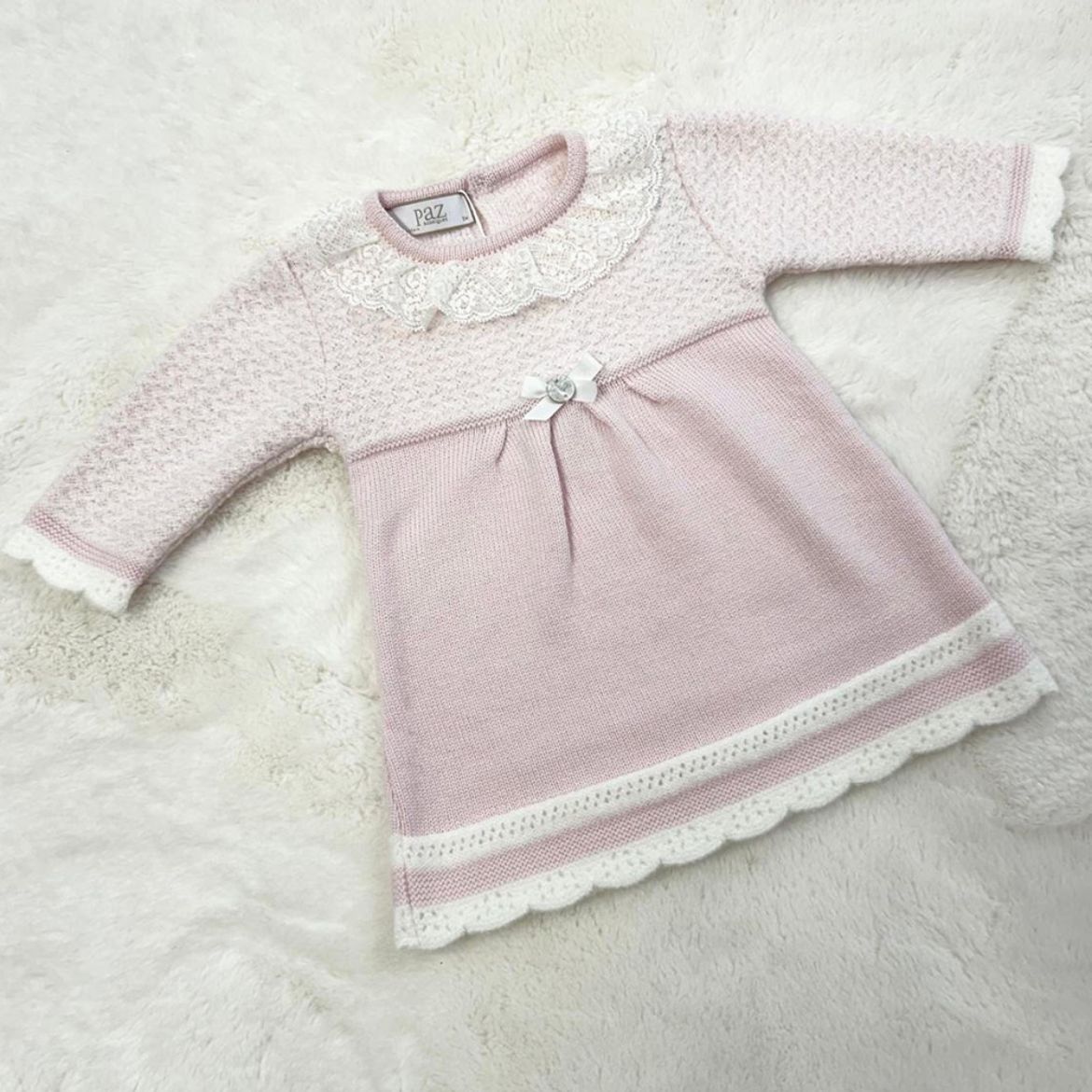 Picture of Paz Rodriguez Girls Pink Knitted Dress