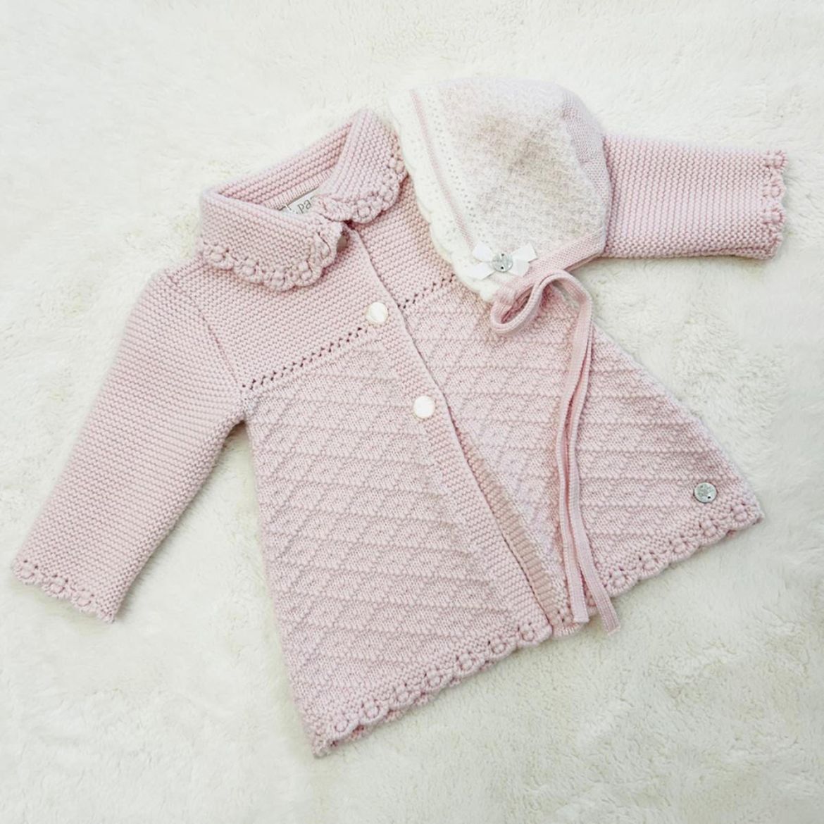 Picture of Paz Rodriguez Girls Pink Knitted Coat