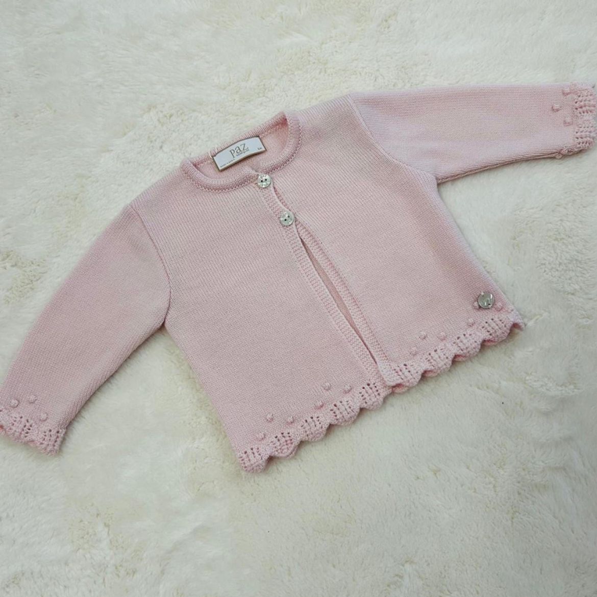 Picture of Paz Rodriguez Girls Pink Knitted Cardigan