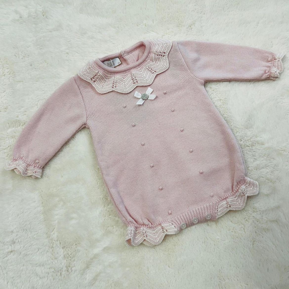 Picture of Paz Rodriguez Girls Pink Knitted Romper