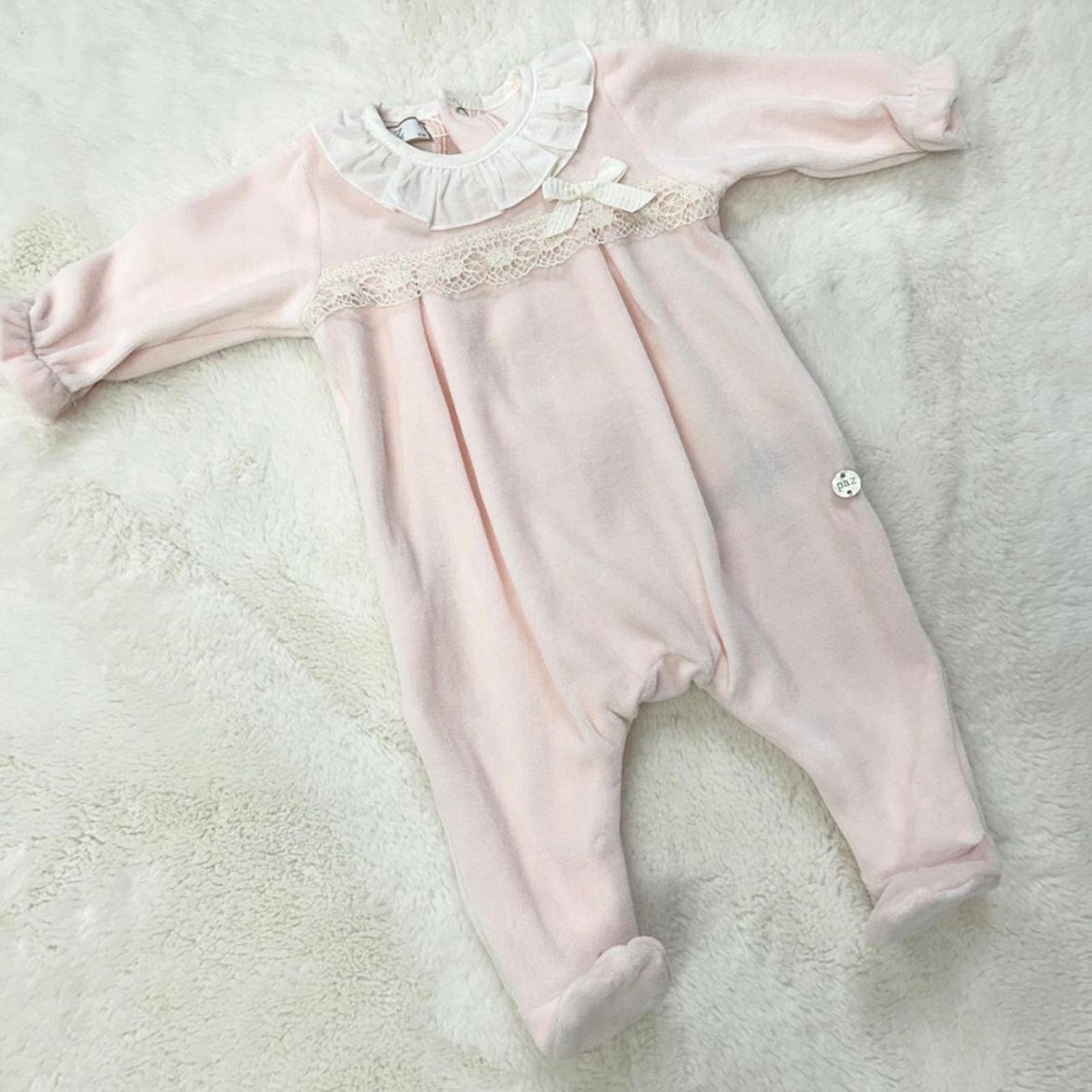 Picture of Paz Rodriguez Girls White & Pink Baby Grow
