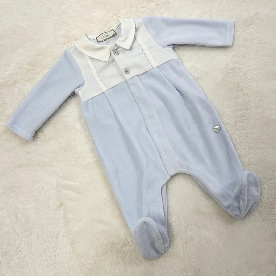 Picture of Paz Rodriguez Blue & White Baby Grow