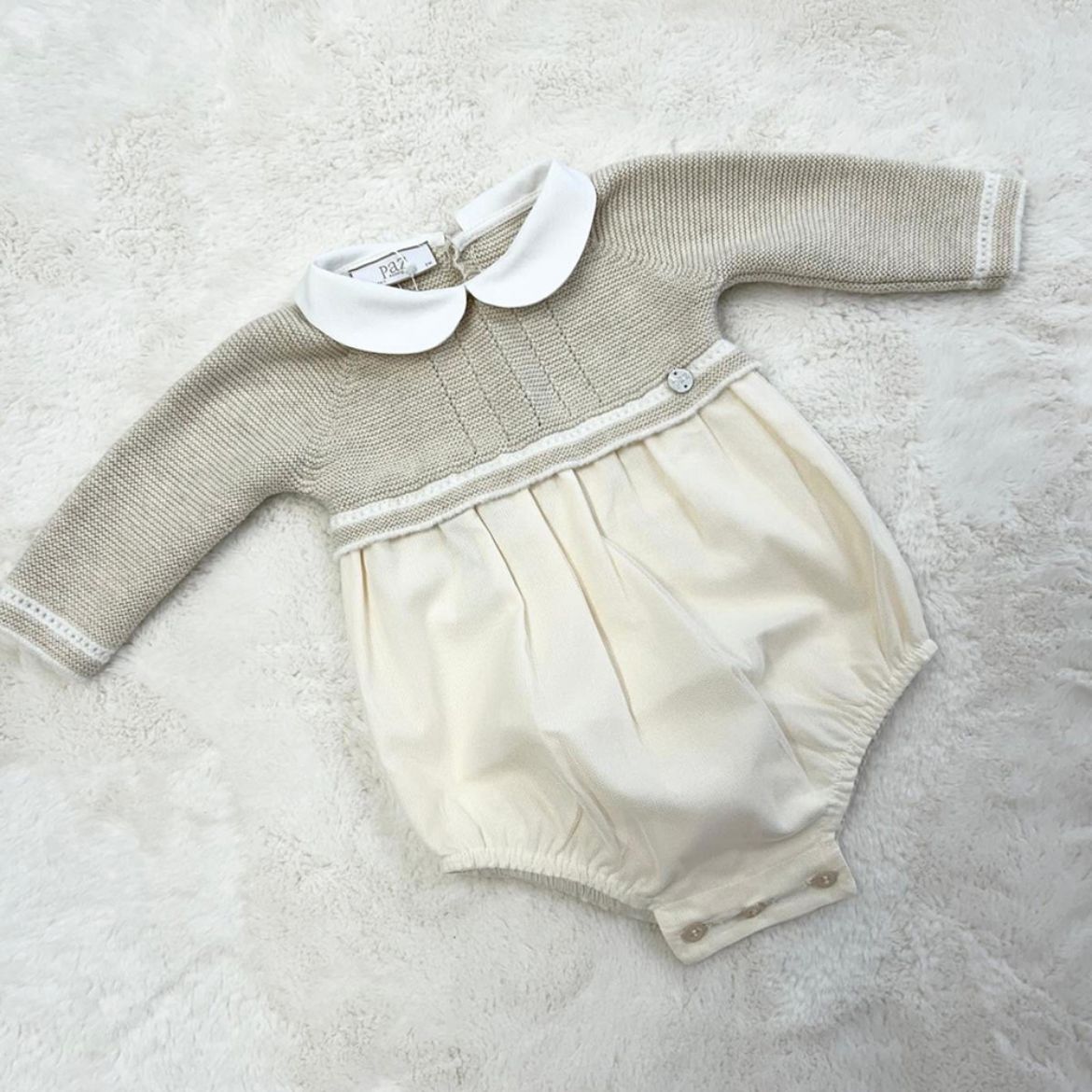 Picture of Paz Rodriguez Boys Cream Romper