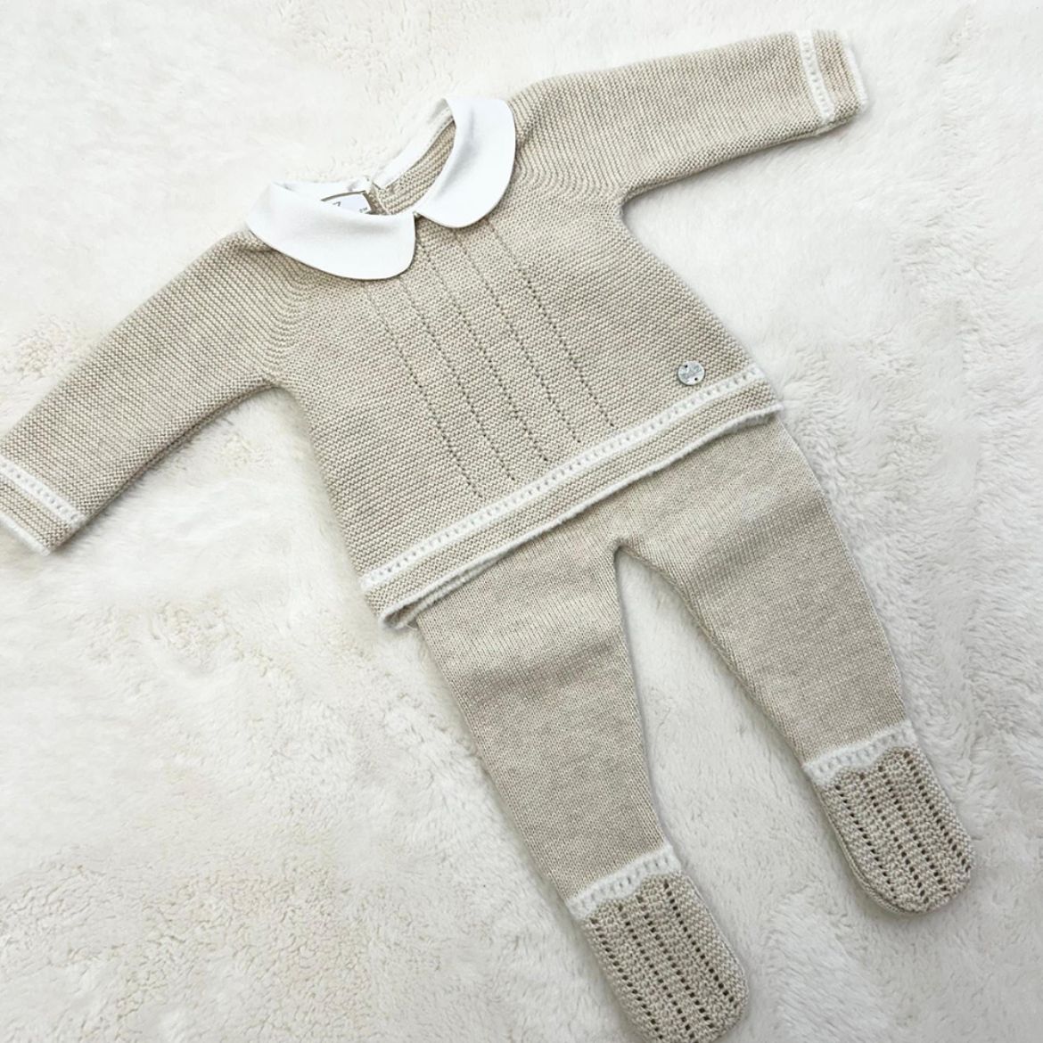 Picture of Paz Rodriguez Boys Cream Knitted Set
