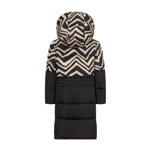 Picture of Missoni Girls Black & Ivory Long Puffer Coat
