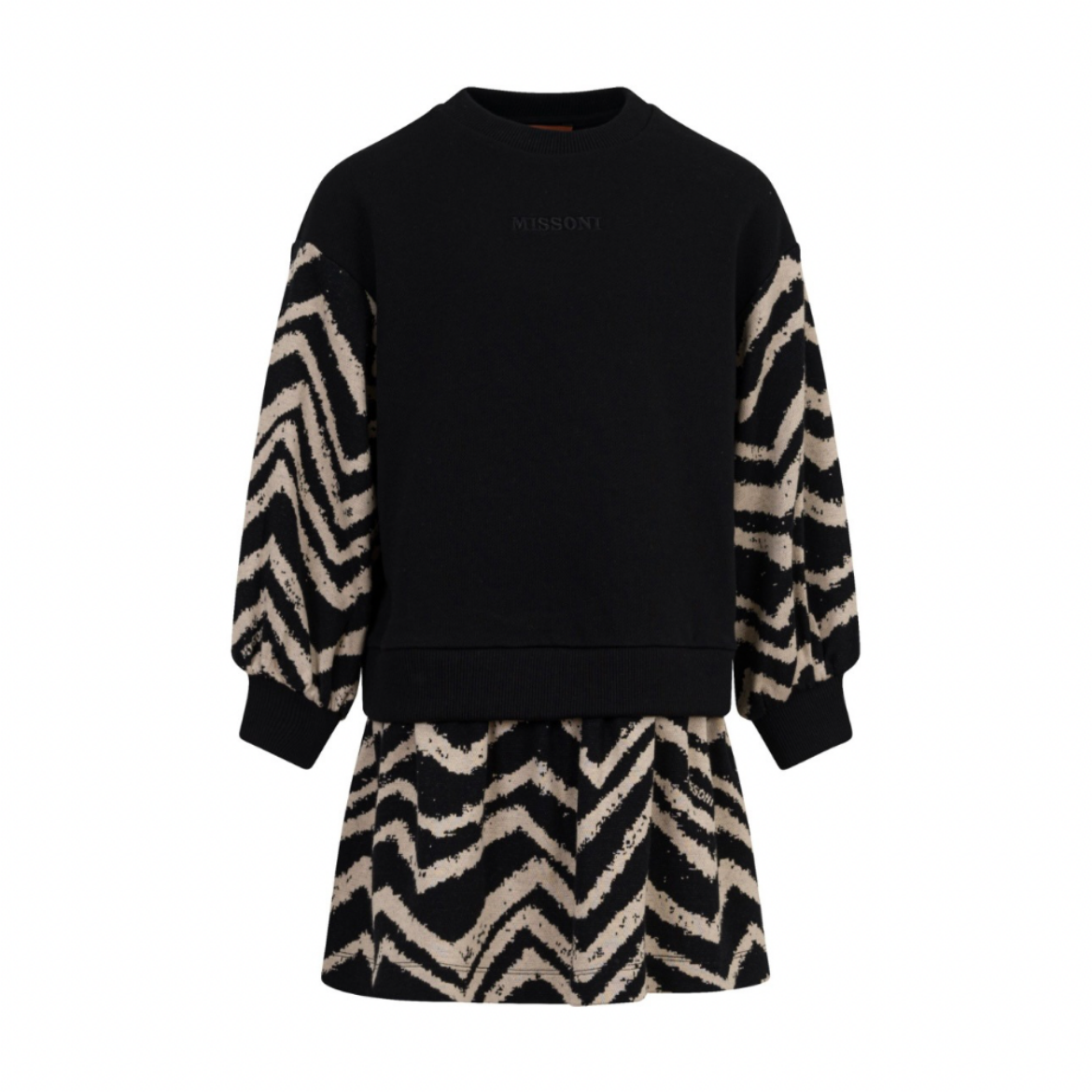 Picture of Missoni Girls Black & Ivory Drop Waist Dress