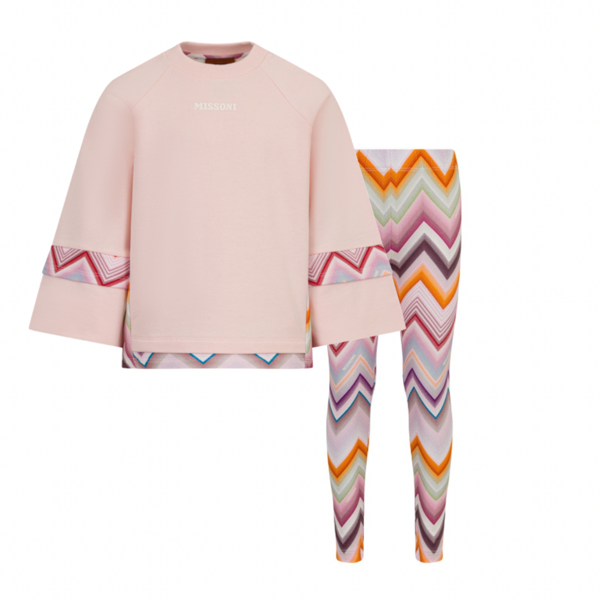 Picture of Missoni Girls Pink/Multicolour Jumper & Legging Set