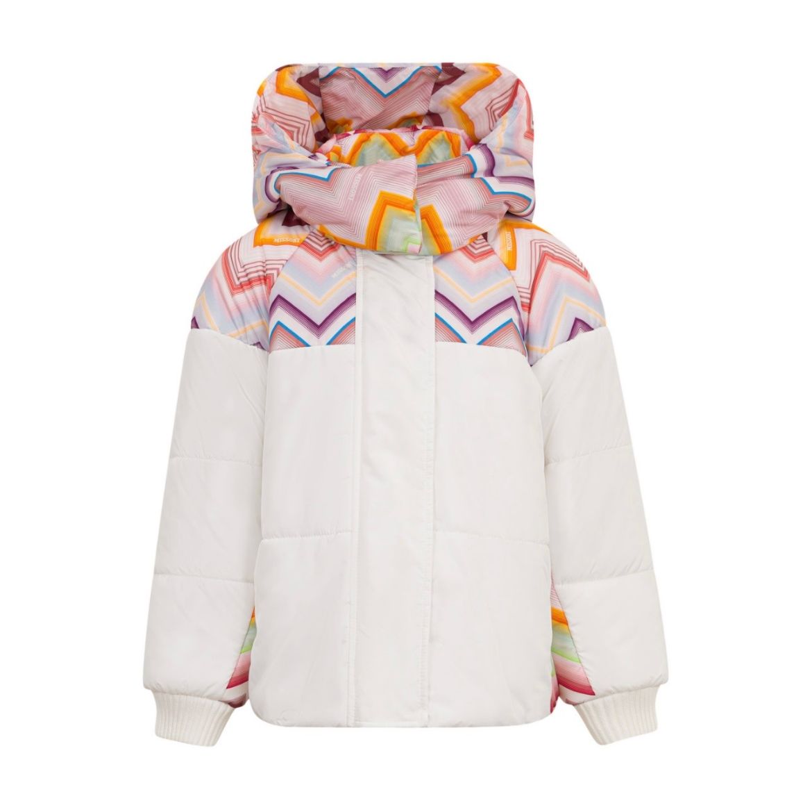 Picture of Missoni Girls Ivory/Multicolour Puffer Coat