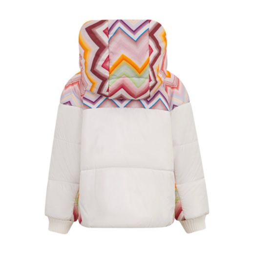 Picture of Missoni Girls Ivory/Multicolour Puffer Coat