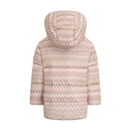 Picture of Missoni Girls Pink/Beige Puffer Coat
