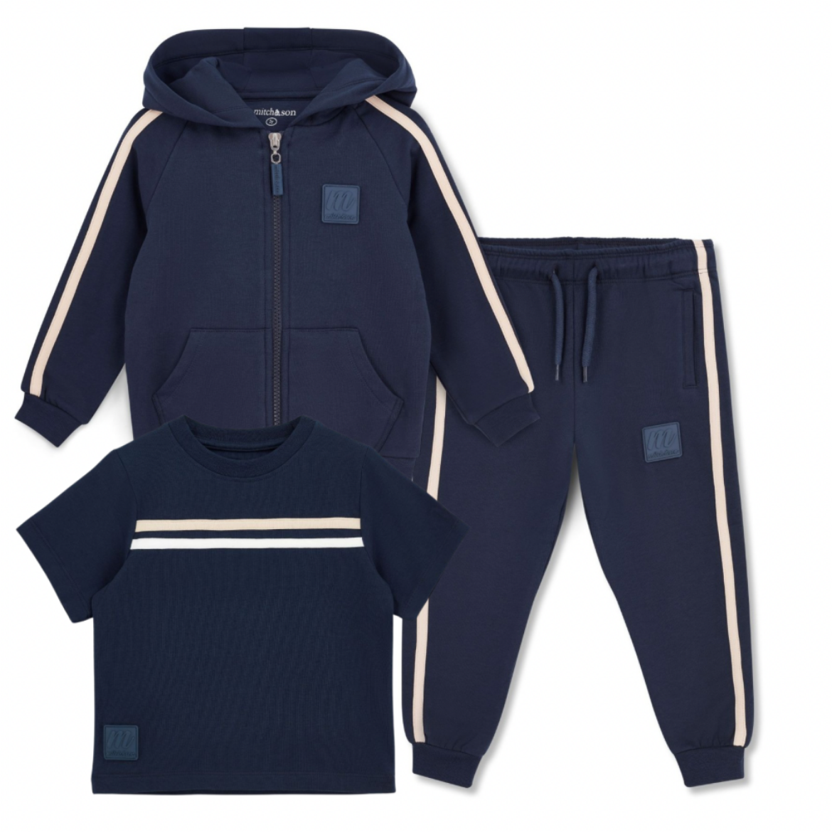 Picture of Mitch & Son Santino Navy Zipper Hoodie Tracksuit & T-shirt Set