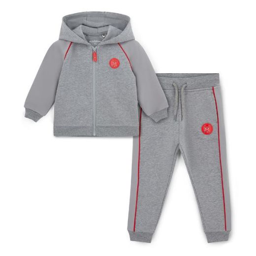 Picture of Mitch & Son Tucker Grey Marl Zipper Tracksuit & T-shirt Set