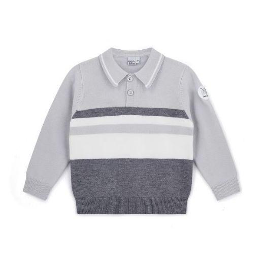 Picture of Mitch & son Tighe/Trace Grey Knitted Polo & Trouser Set