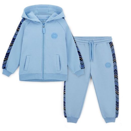 Picture of Mitch & Son Warren Blue Zig Zag Zipper Tracksuit