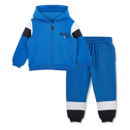 Picture of Mitch & Son Wake/Wilder Royal Blue Contrast Panel Zipper Tracksuit & T-shirt Set