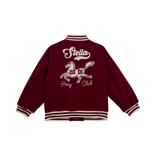 Picture of Stella Mc Cartney Girls Burgundy Bomber Jacket