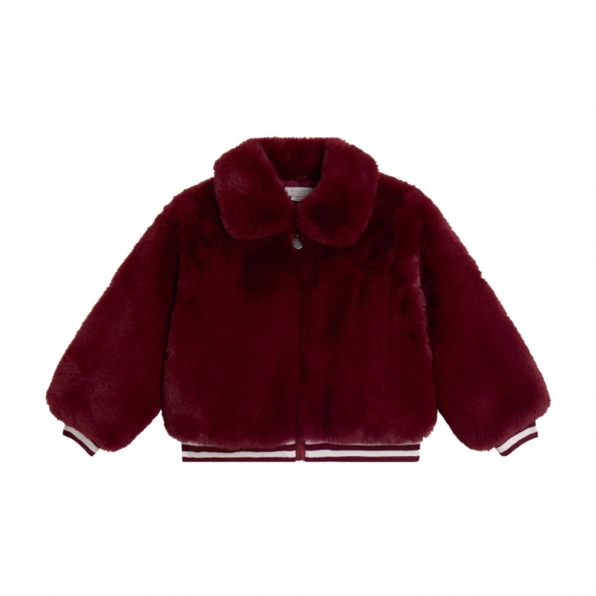 Picture of Stella Mc Cartney Girls Burgundy Faux Fur Jacket