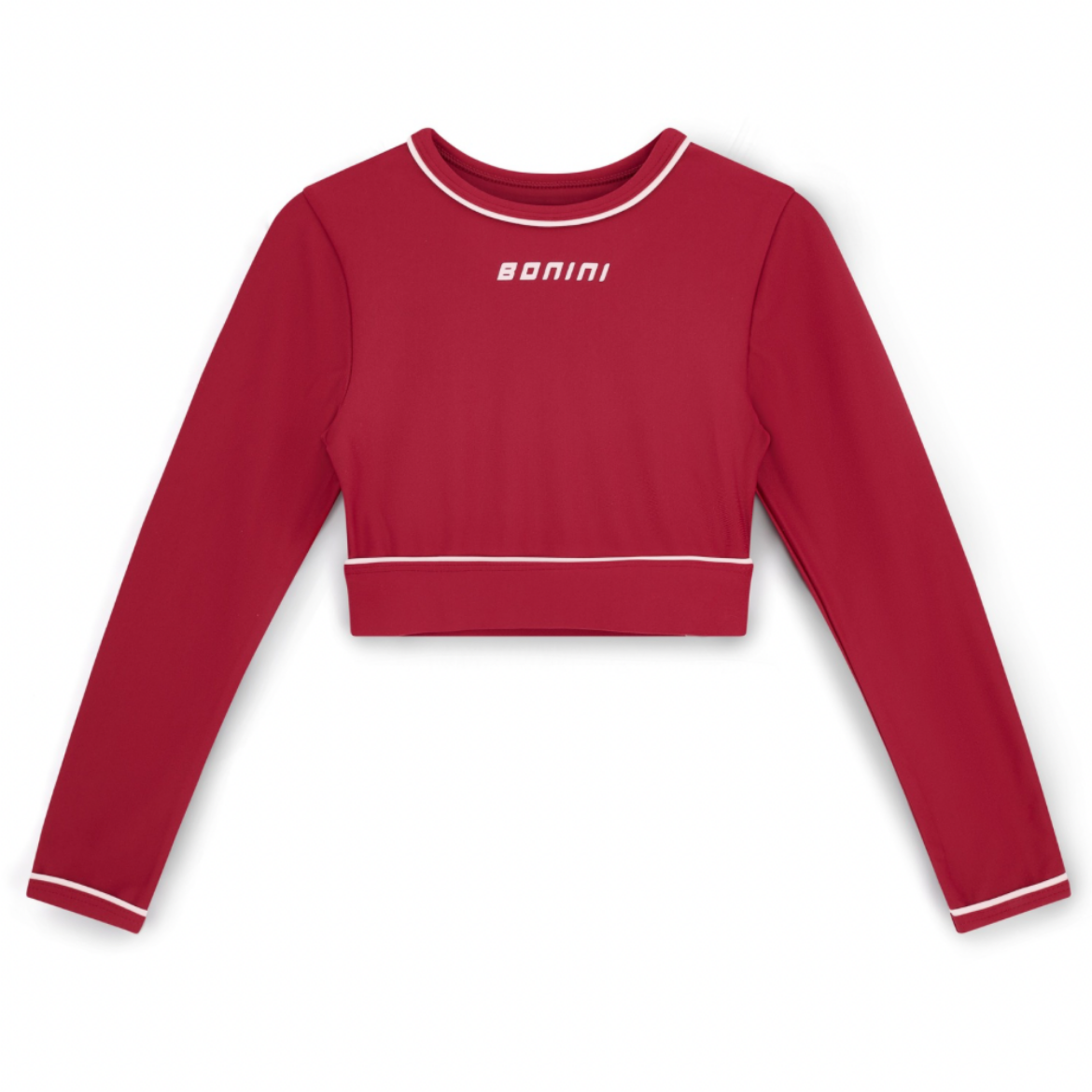 Picture of Bonini Revive Burgundy Piping Long Sleeve Sport Top