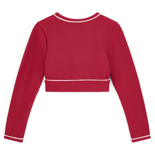 Picture of Bonini Revive Burgundy Piping Long Sleeve Sport Top