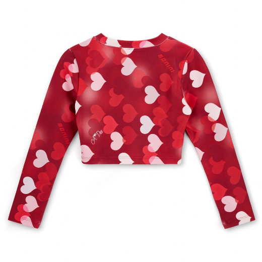 Picture of Bonini Arch Burgundy Printed Long Sleeve Top
