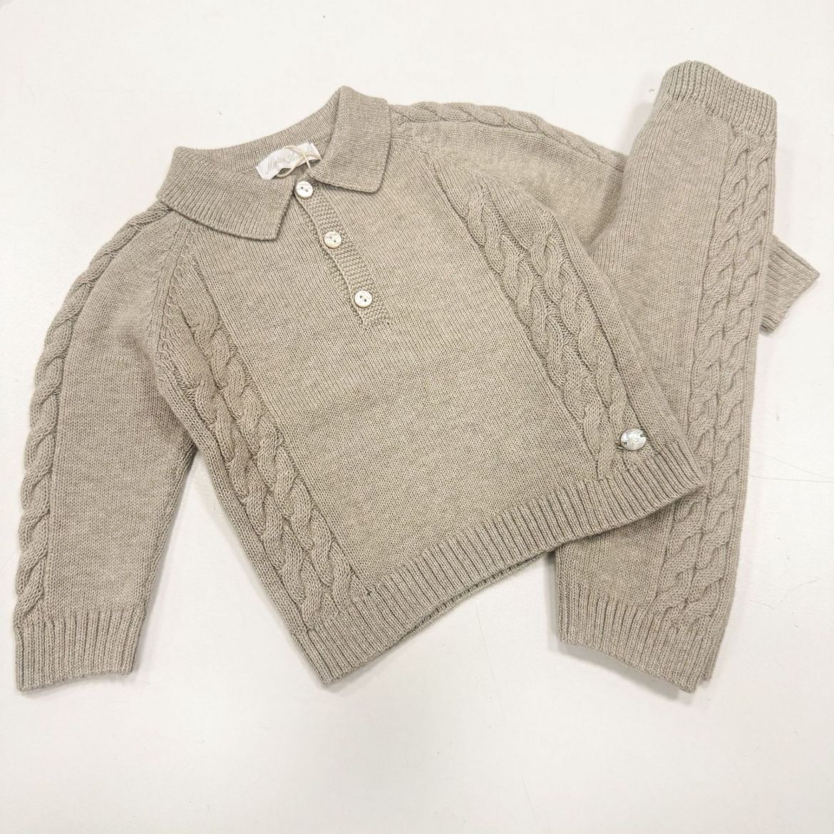 Picture of Martin Aranda Boys Brown Knitted Polo 2 Piece Set